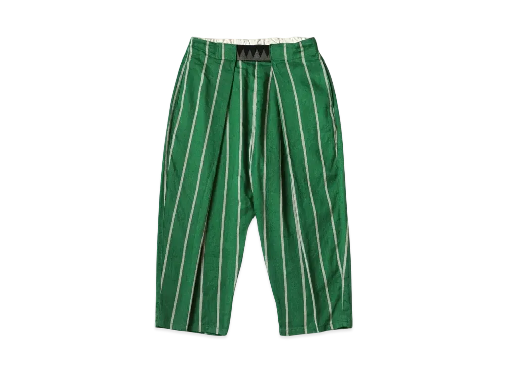 KAPITAL Linen Phillies Stripes Easy Beach Pants "Green"