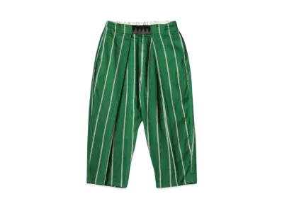 KAPITAL Linen Phillies Stripes Easy Beach Pants "Green"
