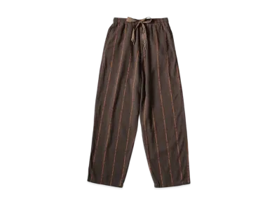 KAPITAL Cotton Linen Sham Stripes Easy Pants "Dark Brown"