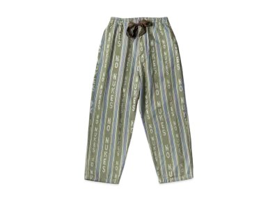 KAPITAL Fleece Lining Hope Stripe Easy Pants "Khaki"