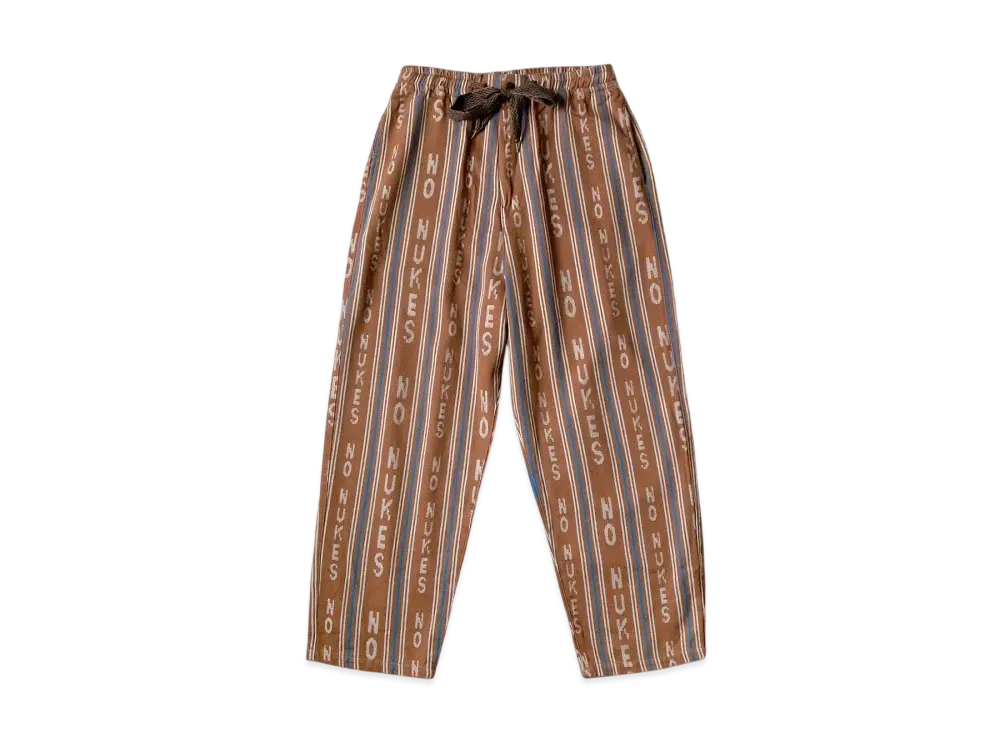 KAPITAL Fleece Lining Hope Stripe Easy Pants "Brown"