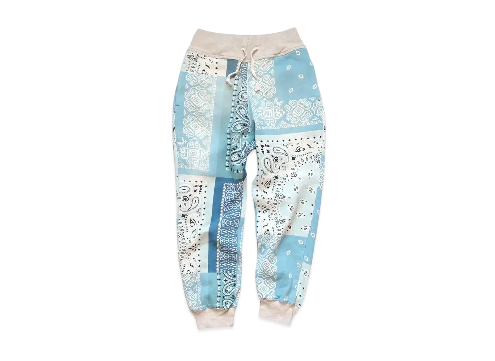 KAPITAL Fleece Bandana Sweat Ribs Pants "Sax"