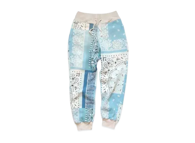 KAPITAL Fleece Bandana Sweat Ribs Pants "Sax"