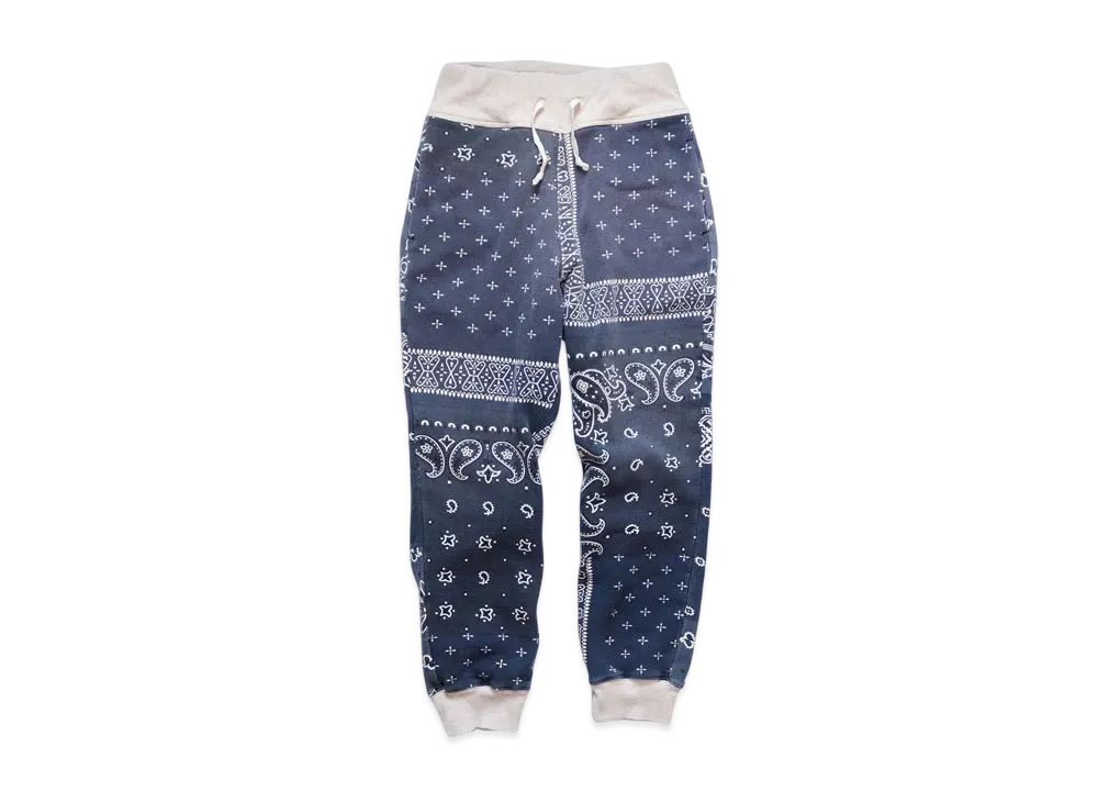 KAPITAL Fleece Bandana Sweat Ribs Pants "Purple Navy"