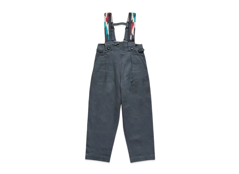 KAPITAL Heather Canvas Ortega Overalls "Black"