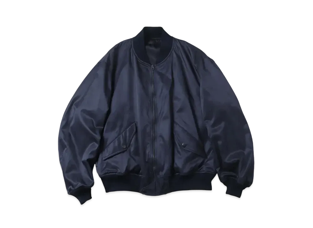 KAPTAIN SUNSHINE USA Cotton Satin Flight Jacket "Navy"