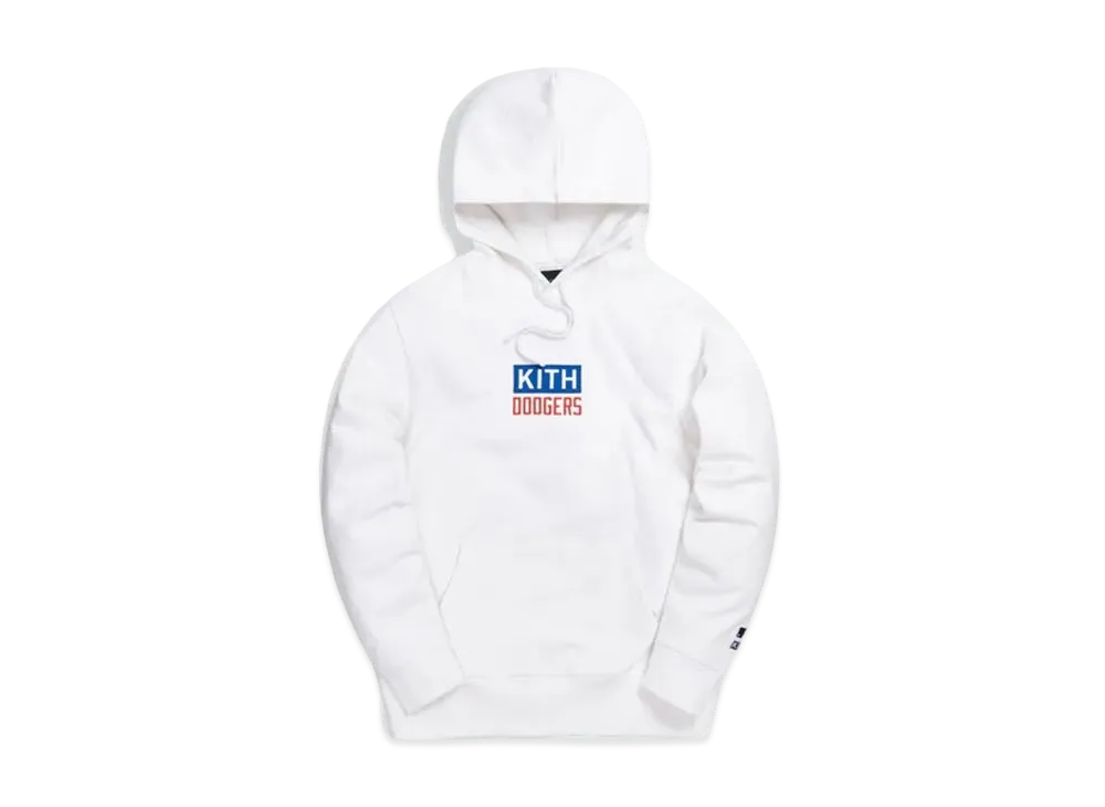 Kith x Major League Baseball Los Angeles Dodgers Logo Script Hoodie "White"
