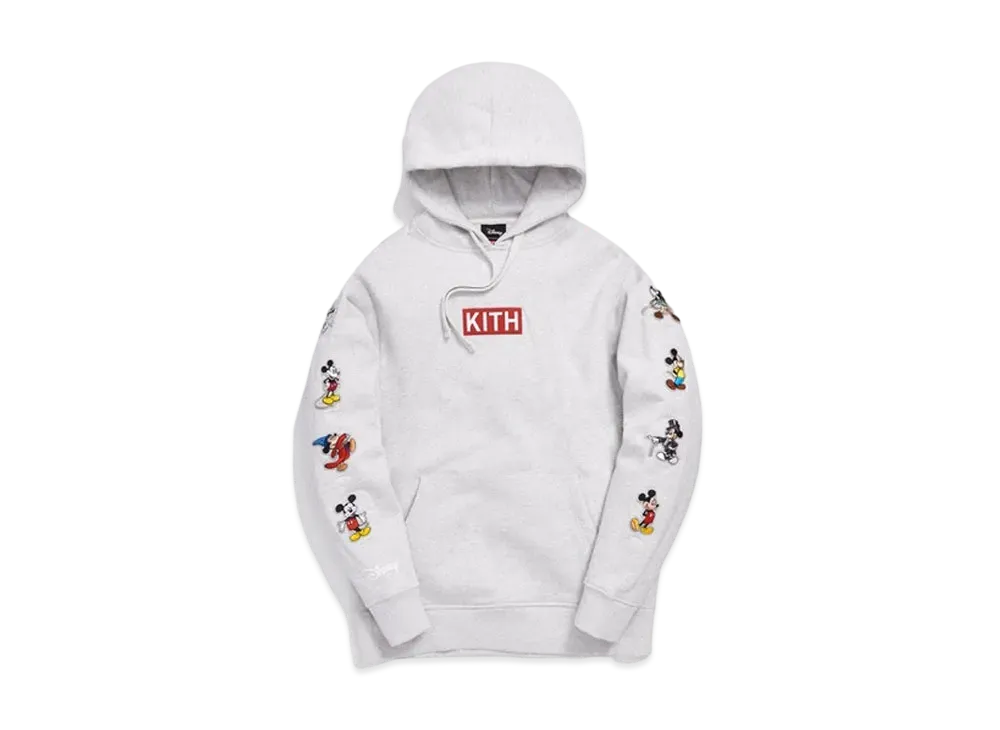 KITH Disney Mickey Sleeve Patches Hoodie "Grey"