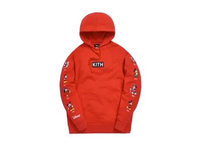 KITH Disney Mickey Sleeve Patches Hoodie "Red"