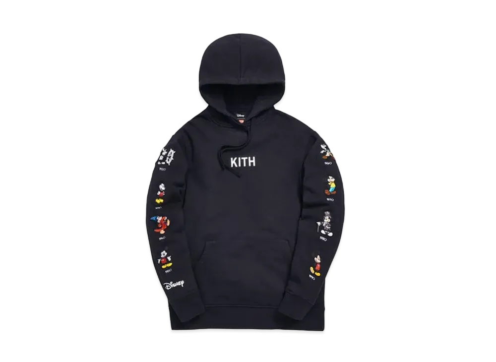 KITH Disney Mickey Sleeve Patches Hoodie "Black"