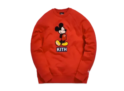 KITH Disney 90s Mickey Classic Logo Crewneck "Red"