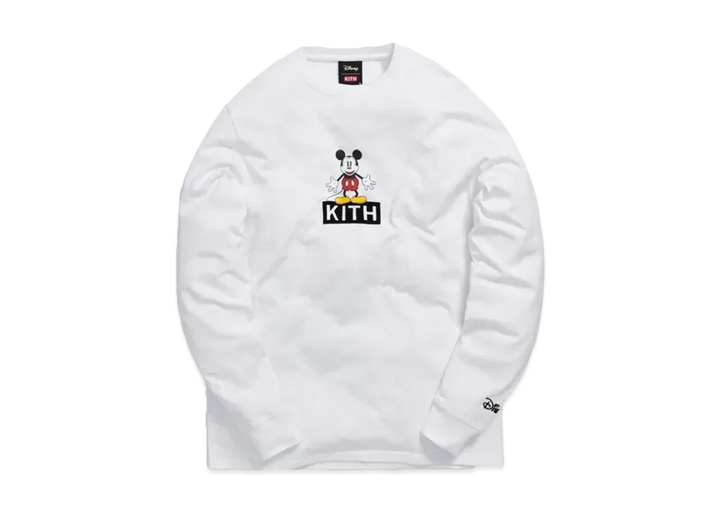 KITH Disney 30s Mickey Standing Classic Logo L/S Tee "White"