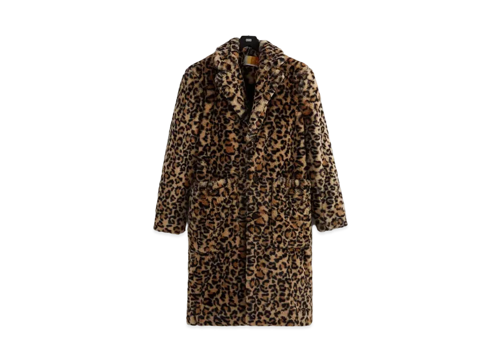 Kith Faux Leopard Patten Overcoat "Birch"