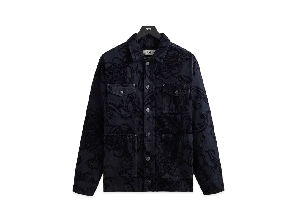 Kith Flocked Denim Willoughby Chore Jacket "Dark Indigo"