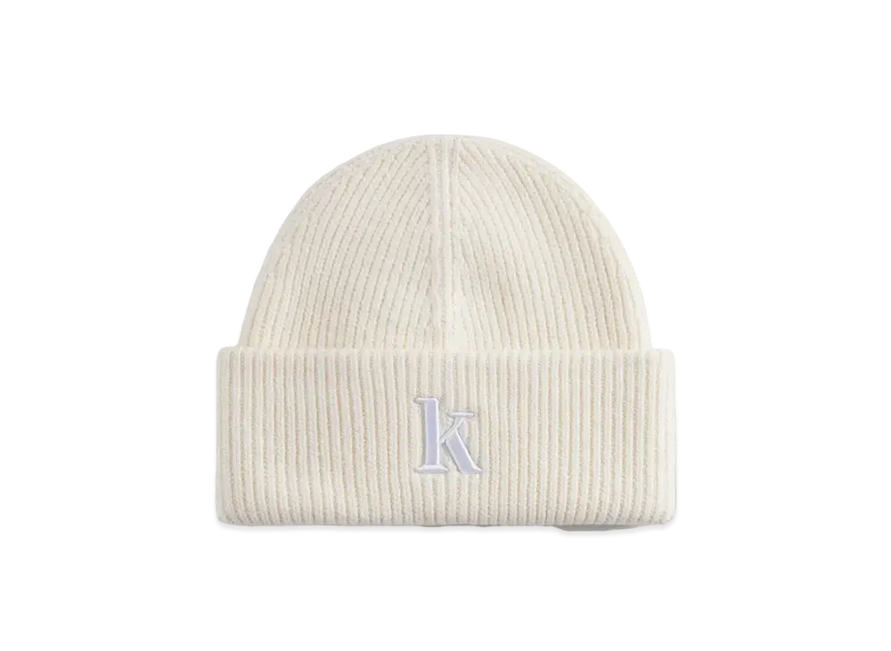 Kith Serif K Cotton Beanie "Sandrift"