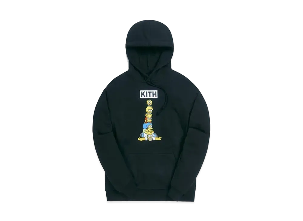 キス ザ シンプソンズ ファミリー スタック フーディー "ブラック"