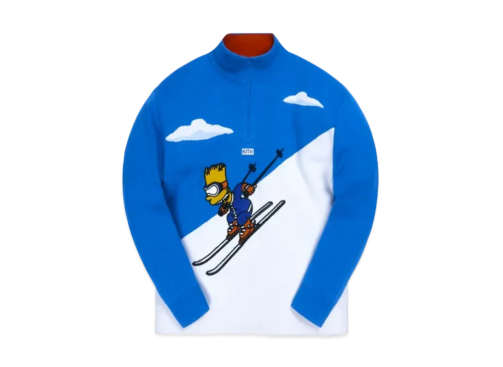 Kith The Simpsons Bart Quarter Zip Ski Sweater "Blue"