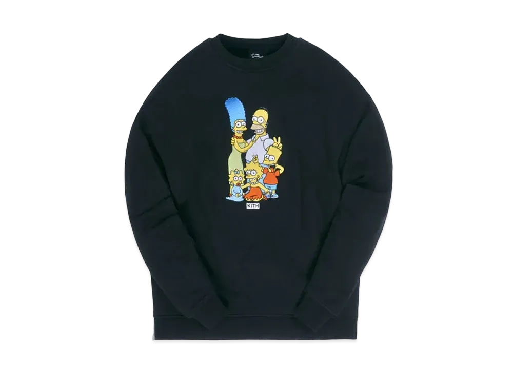 キス ザ シンプソンズ ポートレート クルーネック "ブラック"