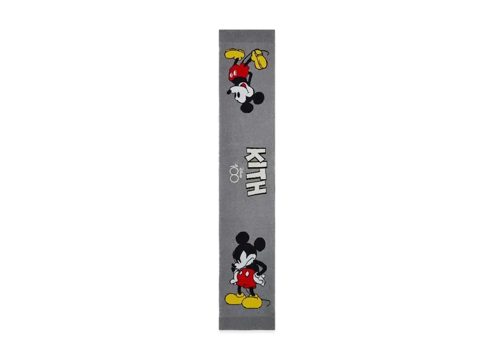 Kith x Disney Mickey & Friends Knitted Mickey Scarf "Light Heather Grey"