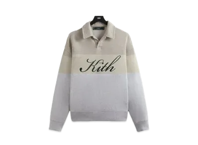 Kith Color-Blocked Nelson Collared Pullover "Light Heather Grey"