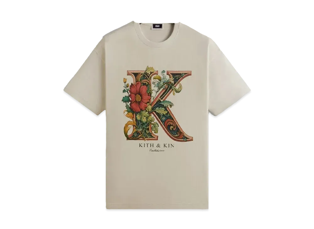 Kith Floral K Vintage Tee "Sandrift"