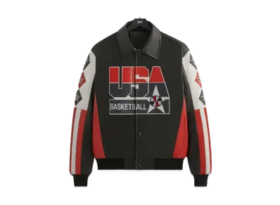 Kith x USA Basketball Leather Jacket "Black"