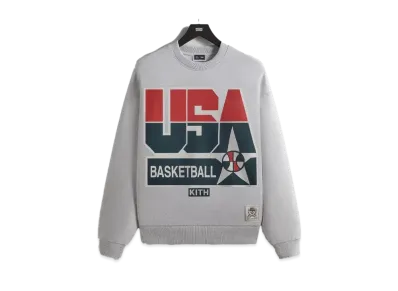 Kith x USA Basketball Legend Vintage Nelson Crewneck "Light Heather Grey"