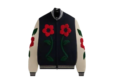Kith Floral Crest Wyona Full Zip Sweater "Nocturnal"