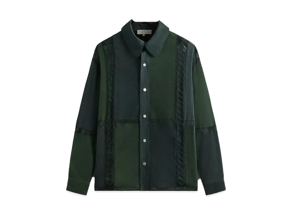 Kith Suede Combo Boxy Collared Overshirt "Stadium"