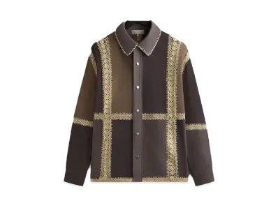 Kith Suede Combo Boxy Collared Overshirt "Hematite"