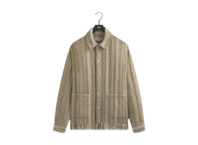 Kith Mixed Stripe Tweed Boxy Collared Overshirt "Creme"