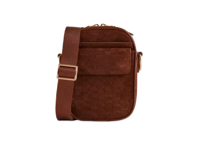 Kith Monogram Suede Utility Pouch Crossbody "Walnut"