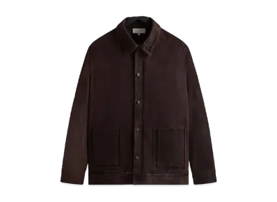 Kith Ladder Stitch Suede Boxy Collared Overshirt "Incognito"