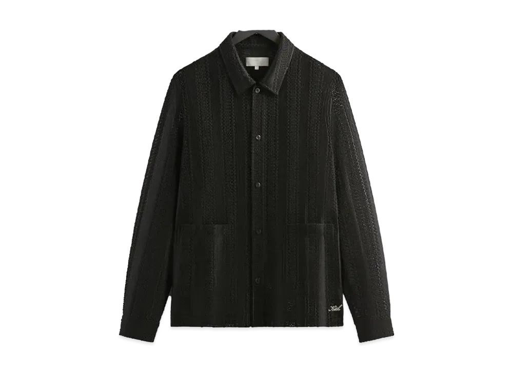Kith Ladder Lace Boxy Collared Overshirt "Black"
