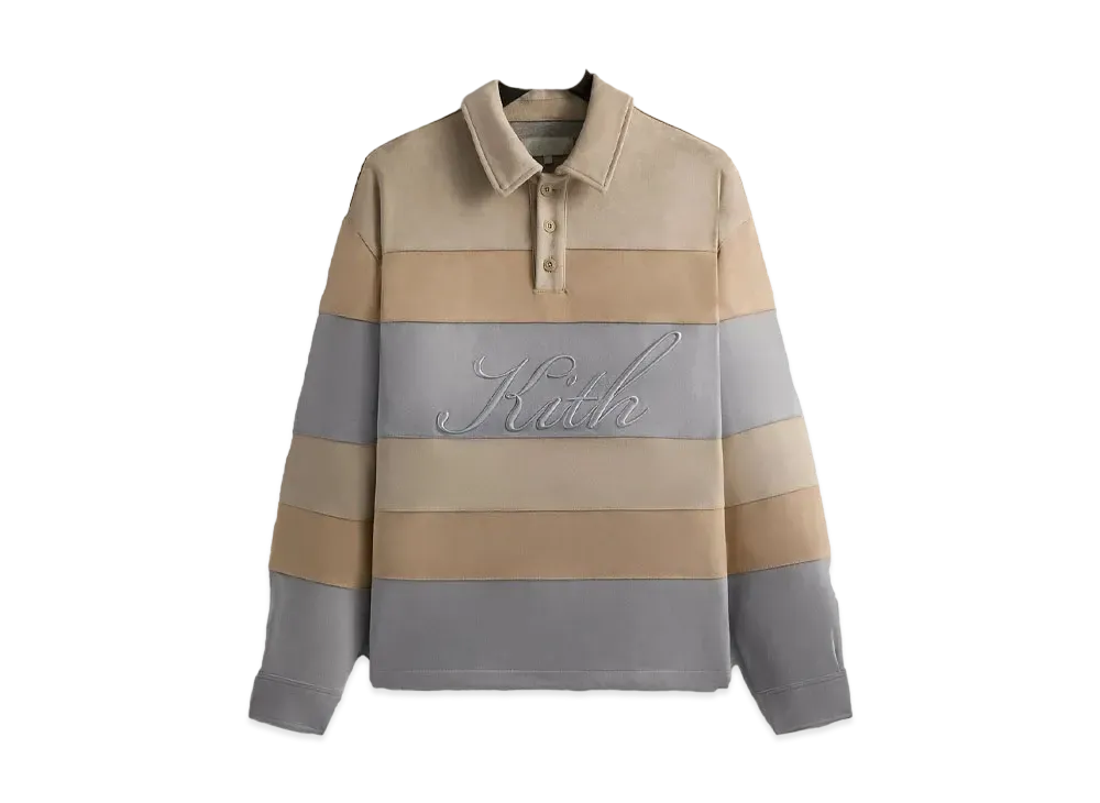 Kith Stripe Microsuede Tanner Pullover "Sandrift"