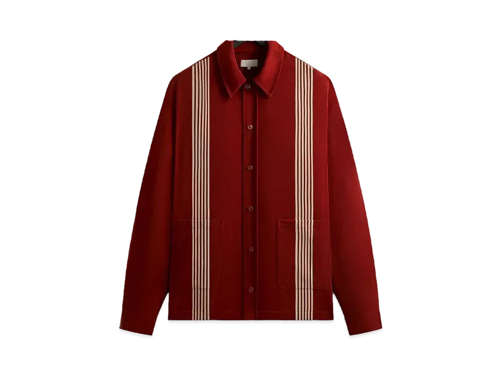 Kith Sueded Sateen Boxy Collared Overshirt "Almandine"