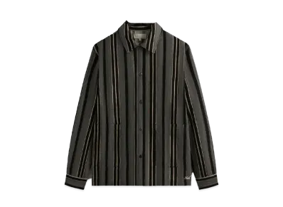 Kith Striped Flannel Boxy Collared Overshirt "Black"