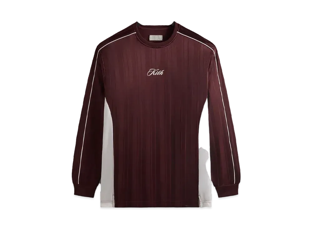 Kith Pinstripe Tricot Panelled Tee "Magma"