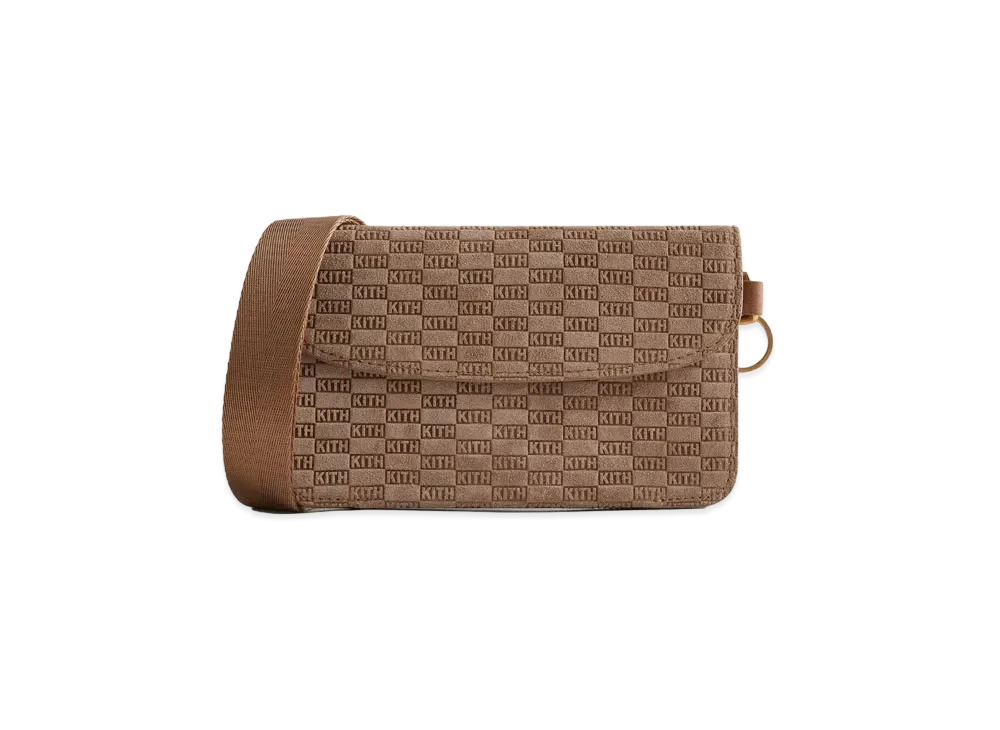 Kith Monogram Suede Double Crossbody Pouch "Loft"