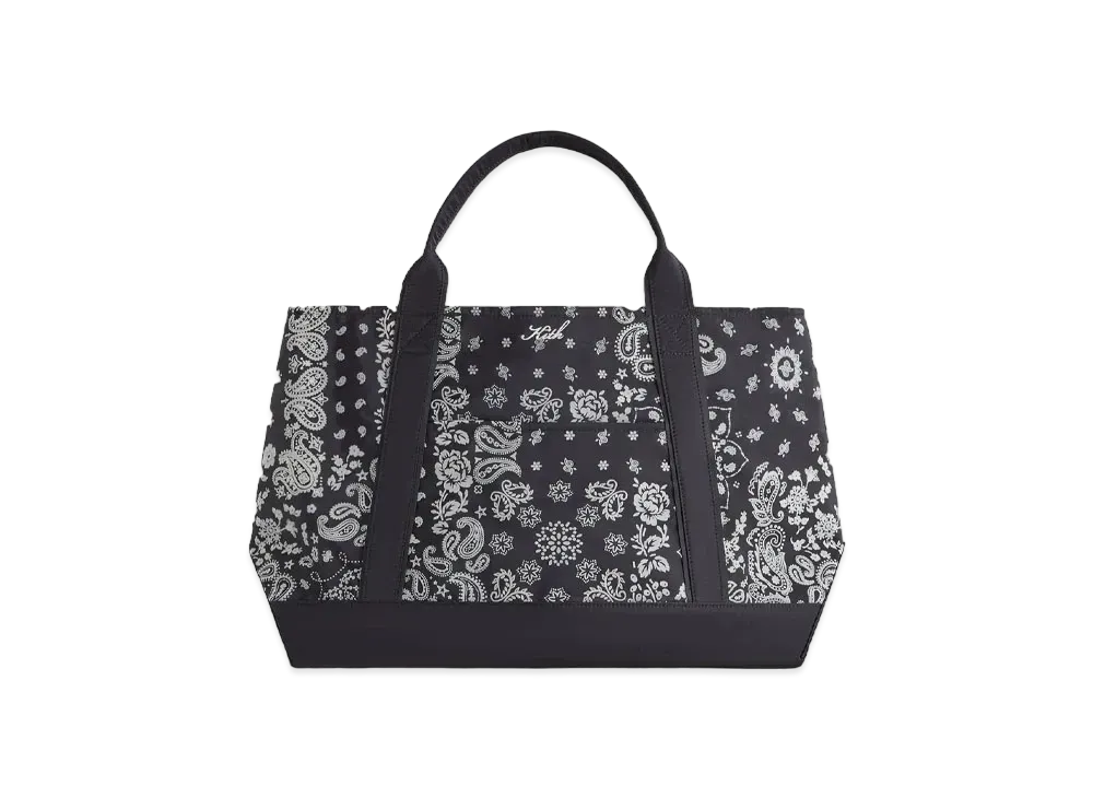 Kith Paisley Flocked Nylon Tote Bag "Black"