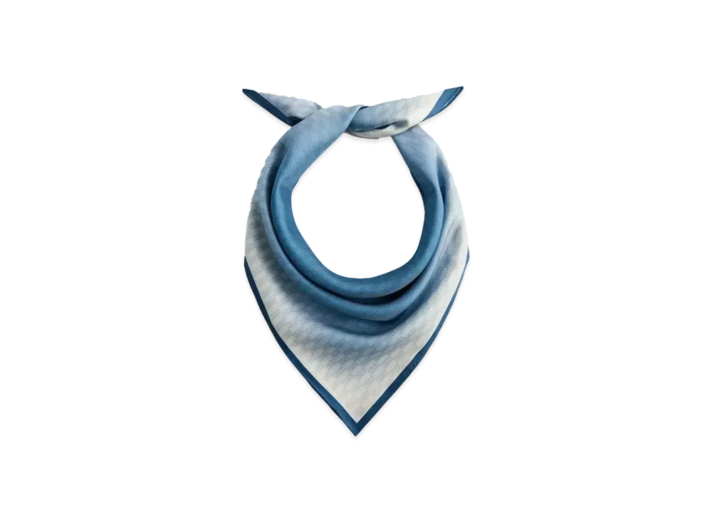 Kith Monogram Ombre Printed Silk Scarf "Indigo"