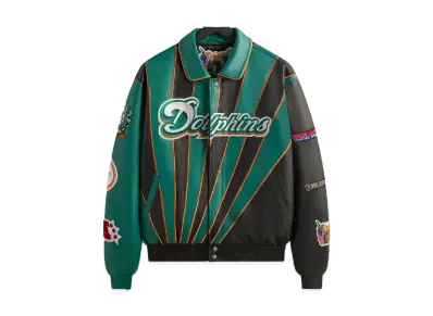 Kith x Jeff Hamilton x The NFL: Dolphins Leather Varsity Jacket PH "Multi"