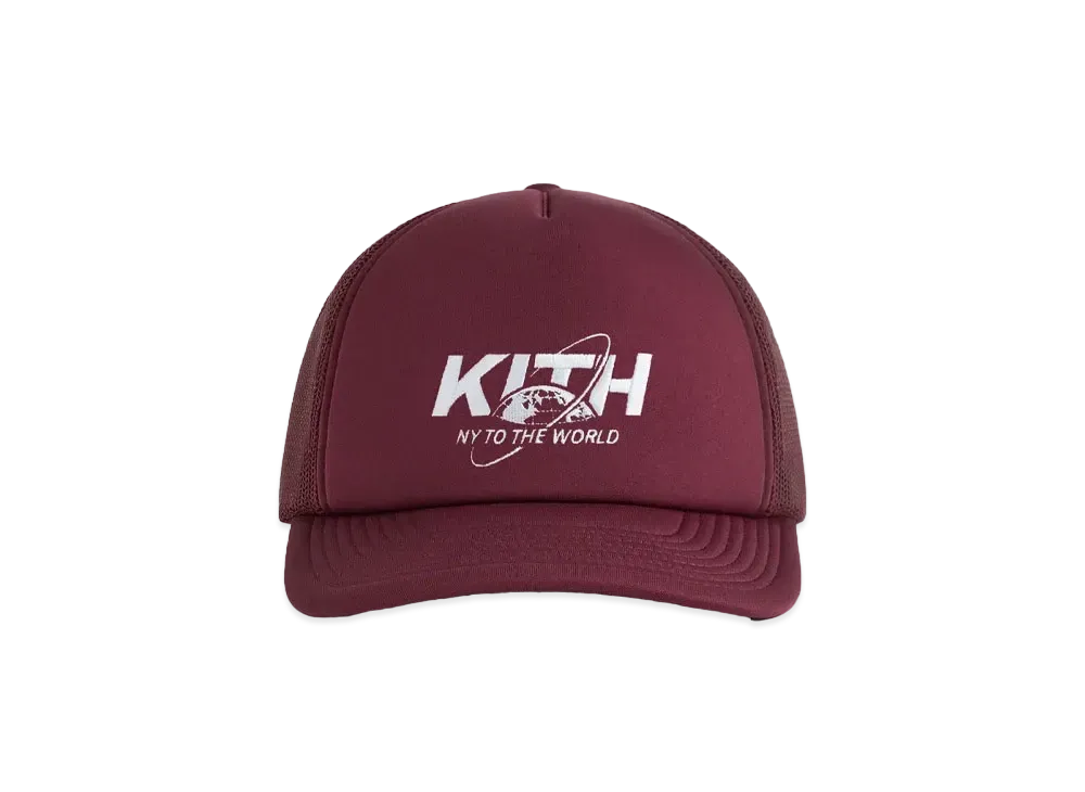 Kith NY To The World Nolan Trucker Hat "Magma"