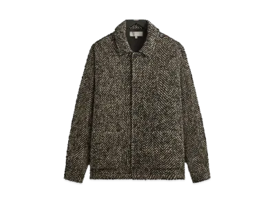 Kith Oversized Herringbone Boxy Collared Overshirt "Black"