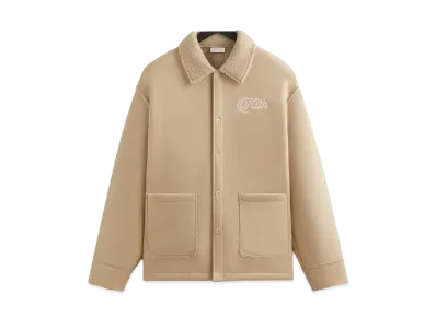 Kith Faux Shearling Long Sleeve Boxy Collared Overshirt "Stolid"