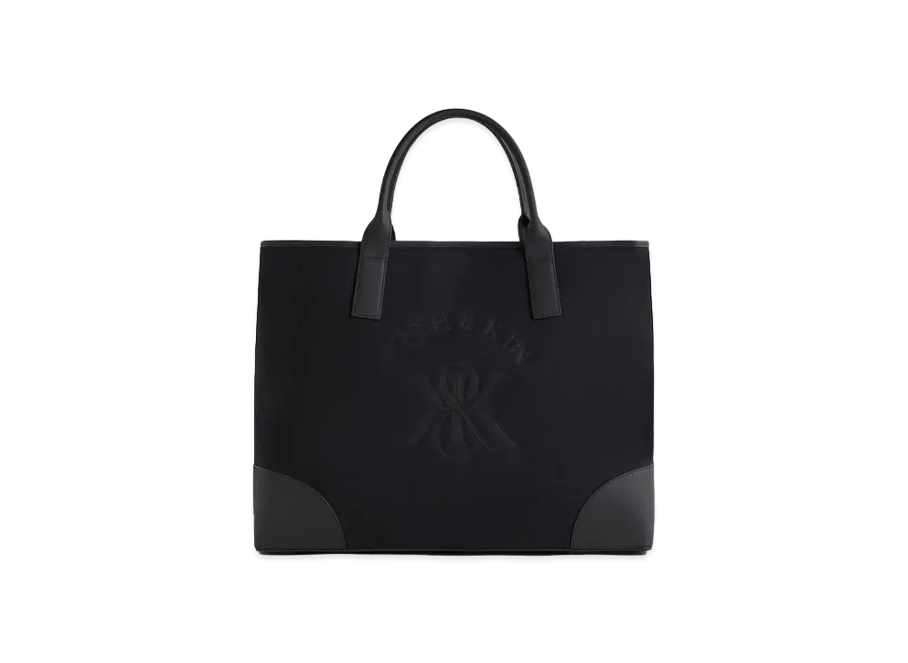 Kith Leather Trimmed Canvas Tote "Black"