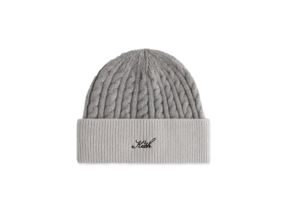 Kith Cable Knit Mia Beanie "Light Heather Grey"