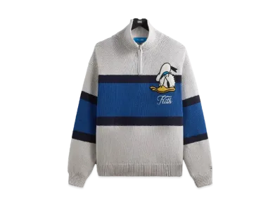 Kith x Disney For Donald Duck Quarter Zip Wyona Sweater "Light Heather Grey"