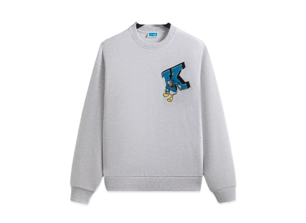 キス x ディズニー フォア ドナルドダック バーシティ ヴィンテージ ネルソン クルーネック "ライトヘザーグレー"