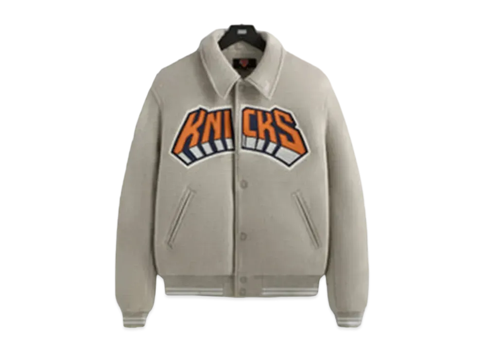 Kith x New York Knicks Empire Wool Coaches Jacket "Light Heather Grey"